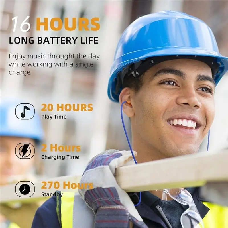 A92Z Bluetooth Ear Plugs Noise Reduction Earphone Earbuds Neckband For Work For Work Safety Headphones Hearing Protection image 6