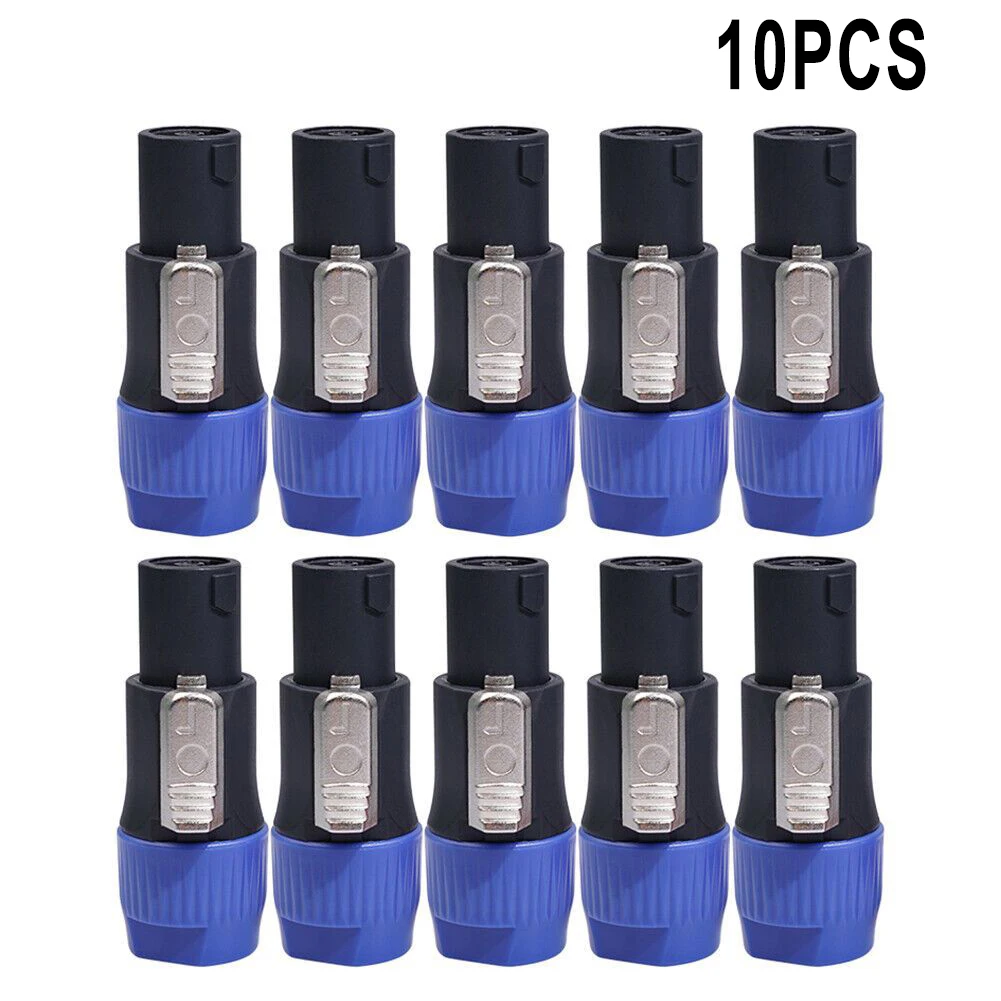 10PCS NL4FC Speaker Connectors 4 Pin Male Audio Speakon Ohm Plug Adapter 2.72 X 1.18 X 1.02