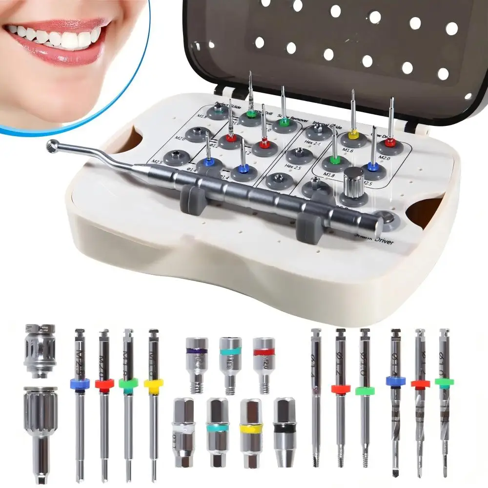 Universal Dental Implant Screw Removal Kit Stainless Steel Broken Screw Extractor Fractured Abutment Remover Tool for Dentists