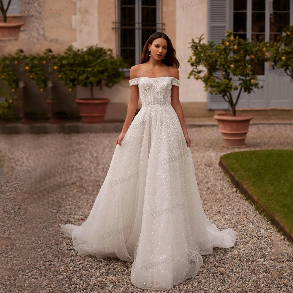 Блестящие свадебные платья Великолепные свадебные платья трапециевидной формы халаты принцессы для официальной вечеринки Гламурные индивидуальные платья Vestidos De Novia 2026