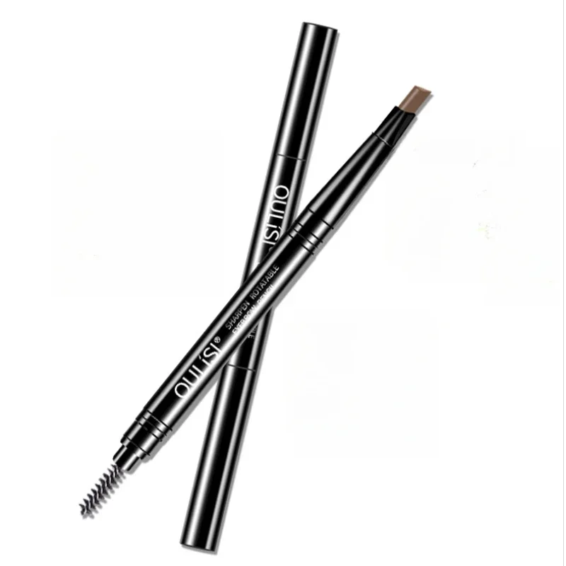 ใหม่ล่าสุด Double Ended ดินสอเขียนคิ้วกันน้ํา Make Up Long Lasting No Blooming หมุนได้สามเหลี่ยม Eye Brow Tattoo ปากกาแต่งหน้า