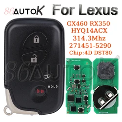 Kluczyk zdalnego sterowania do Lexus GX460 RX350 HYQ14ACX 271451 -5290 G N E Board 314.35Mhz Inteligentny automatyczny klucz zdalny Bezkluczykowy dostęp