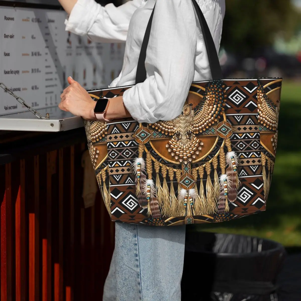 

Пляжная большая сумка в стиле индейской совы, спортивная сумка для занятий йогой в тренажерном зале, большая большая сумка, женская дорожная сумка, сумка для фитнеса