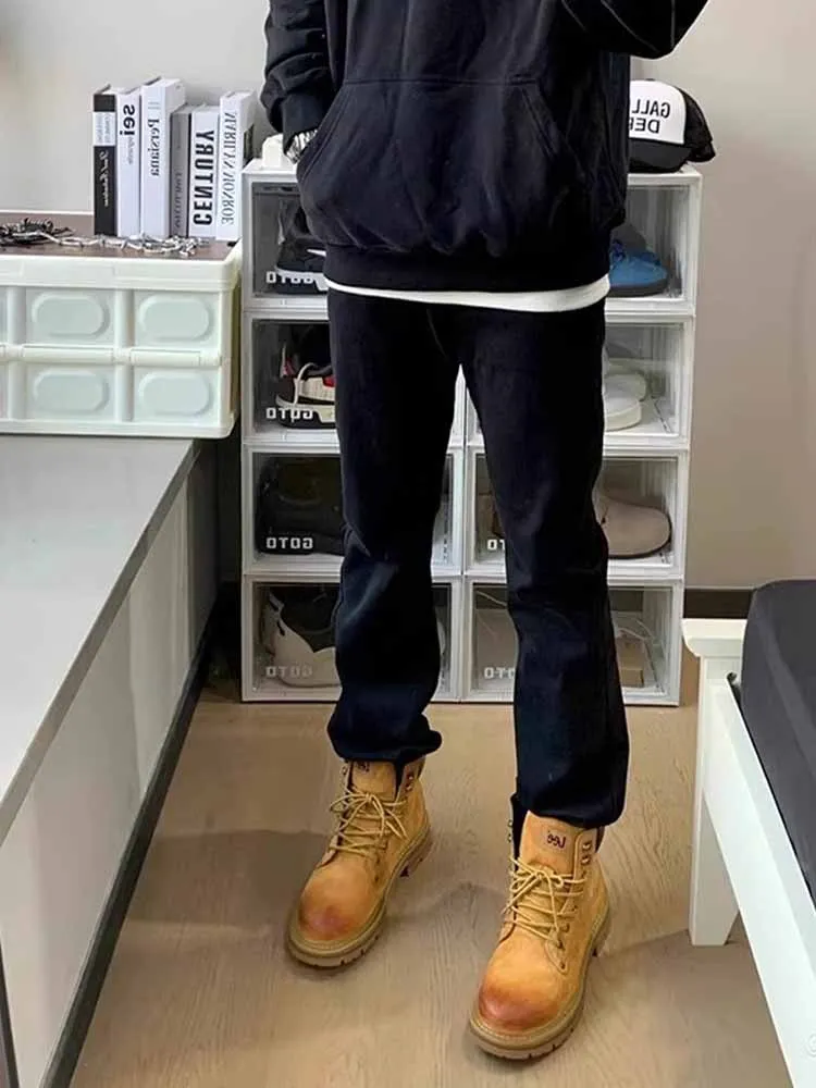 

Мужские джинсы прямого кроя Slim Fit, джинсовые брюки-буткат в американском стиле High Street, длинные брюки