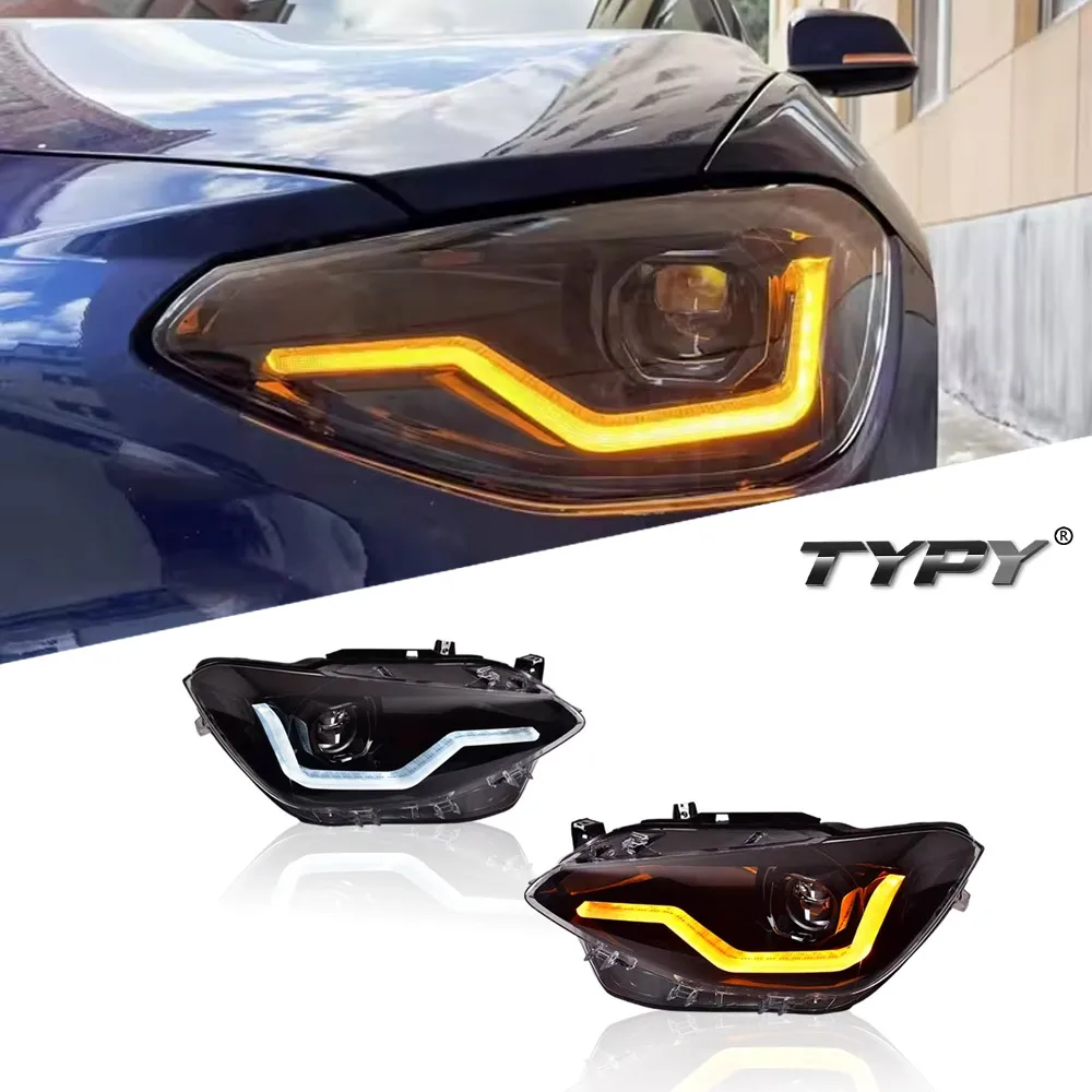 Auto headlamps pro BMW 1 řada F20 2012-2015 116i 118i aktualizovat upravené nový BMW dynamické kroutit signál auto LED světlomet spojování