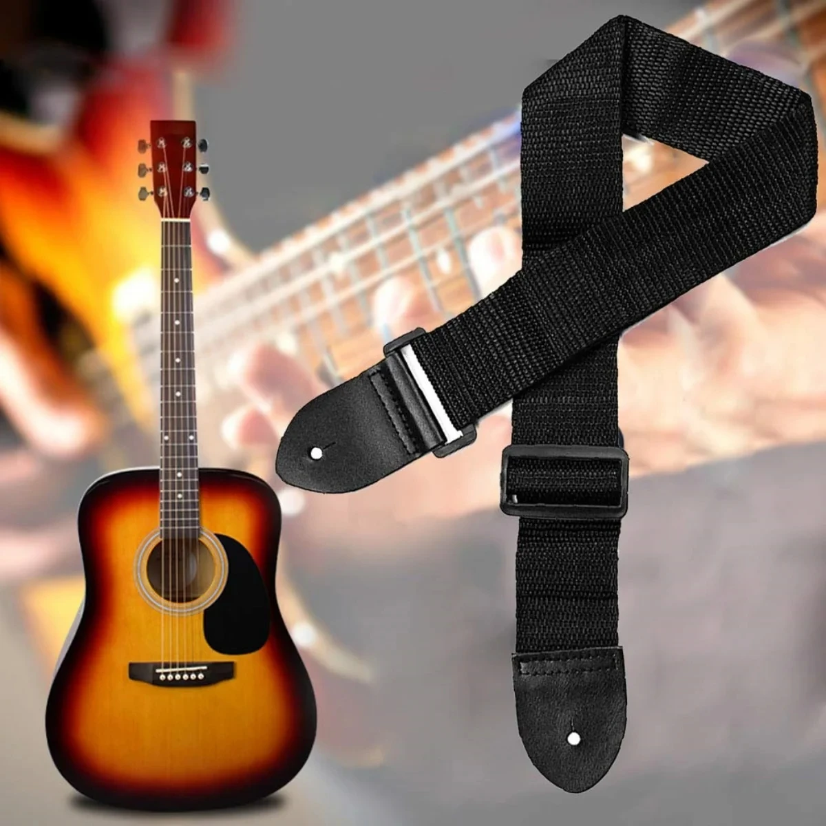 68cm-124cm Guitar Strap Leather Head Adjustable Shoulder Strap for Guitar Electric Guitar Bass Guitar Parts Accessories