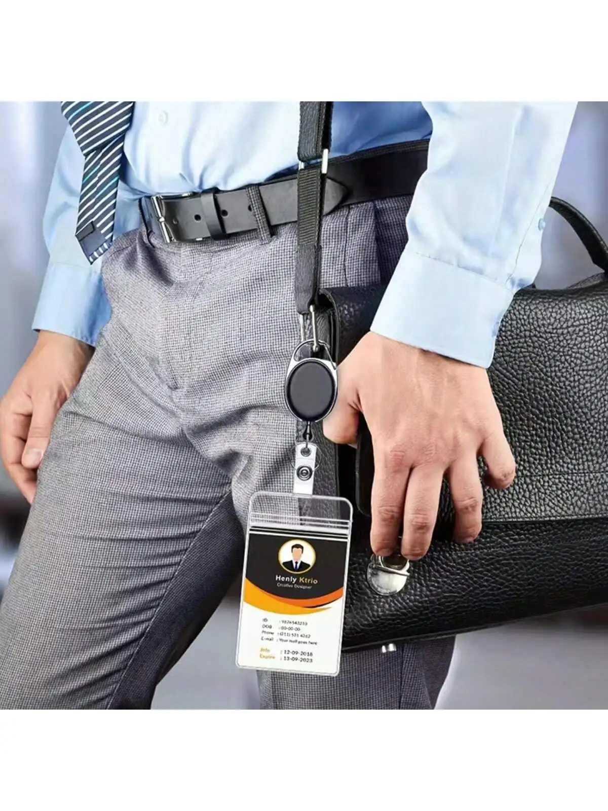 مقاوم للماء حامل بطاقة شفافة البلاستيك حامي حالة الأعمال حافلة البنك بطاقة الائتمان حامي حاملي شارة بطاقة الهوية #4