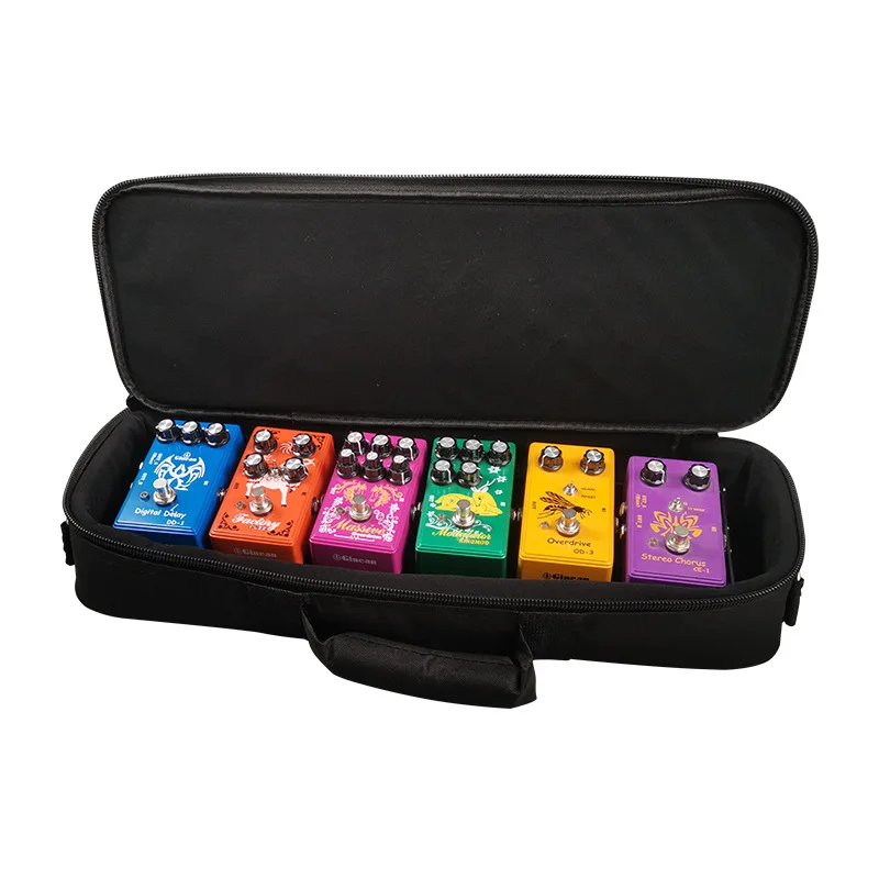 Portable Guitar Pedalboard Bag Effects Pedal Board Storage Carry Oxford Cloth Zipper Pouch 51x16x8cm