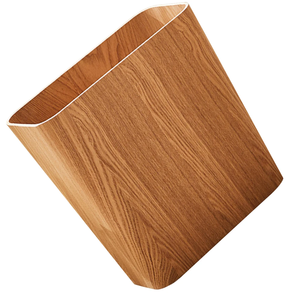 

Portable Wood Trash Can Waste Bin Home Office Organizer Storage Container Modern Style Desktop Basket Trash Can