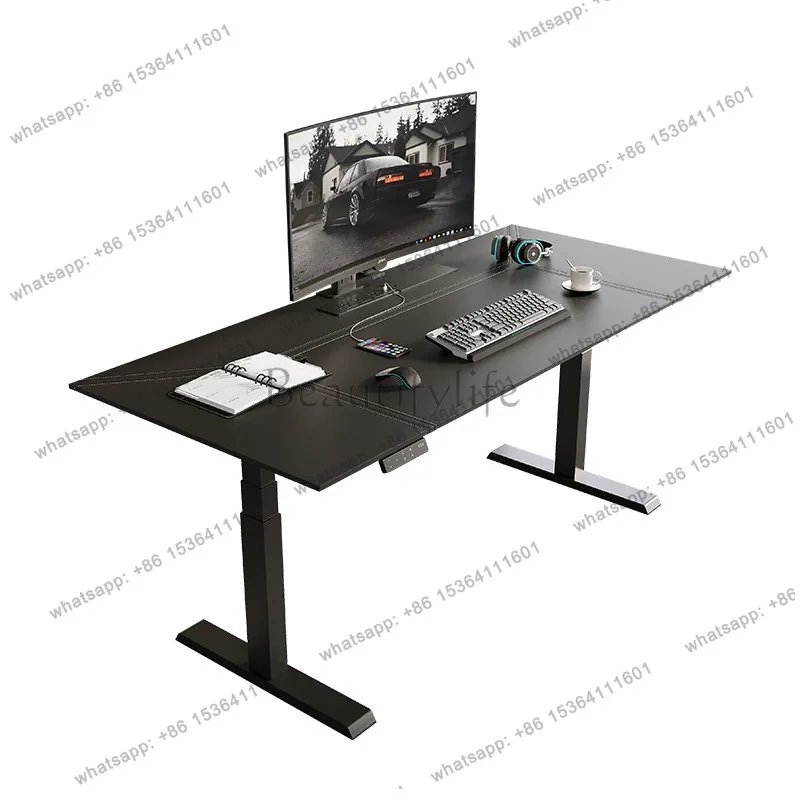 

Electric Lifting Table Saddle Leather Smart Bookstand Standing Workbench