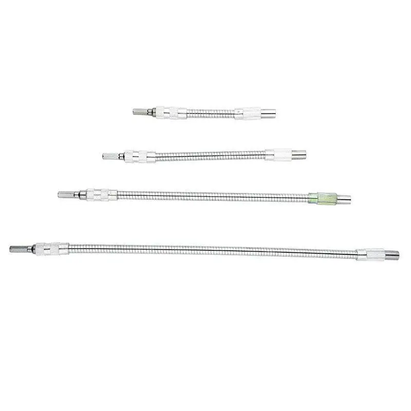 300mm Silver Hexagonal Handle Metal Universal Flexible Shaft Directional Screwdriver Connection Extension Rod Tool Accessory