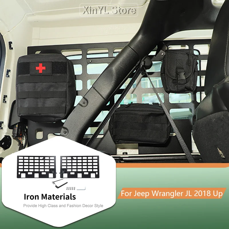 

Rear Window Side Storage Racks Back Cargo Metal Carrier for Jeep Wrangler 4Door JL/JT 2018+ Iron Interior Accessories