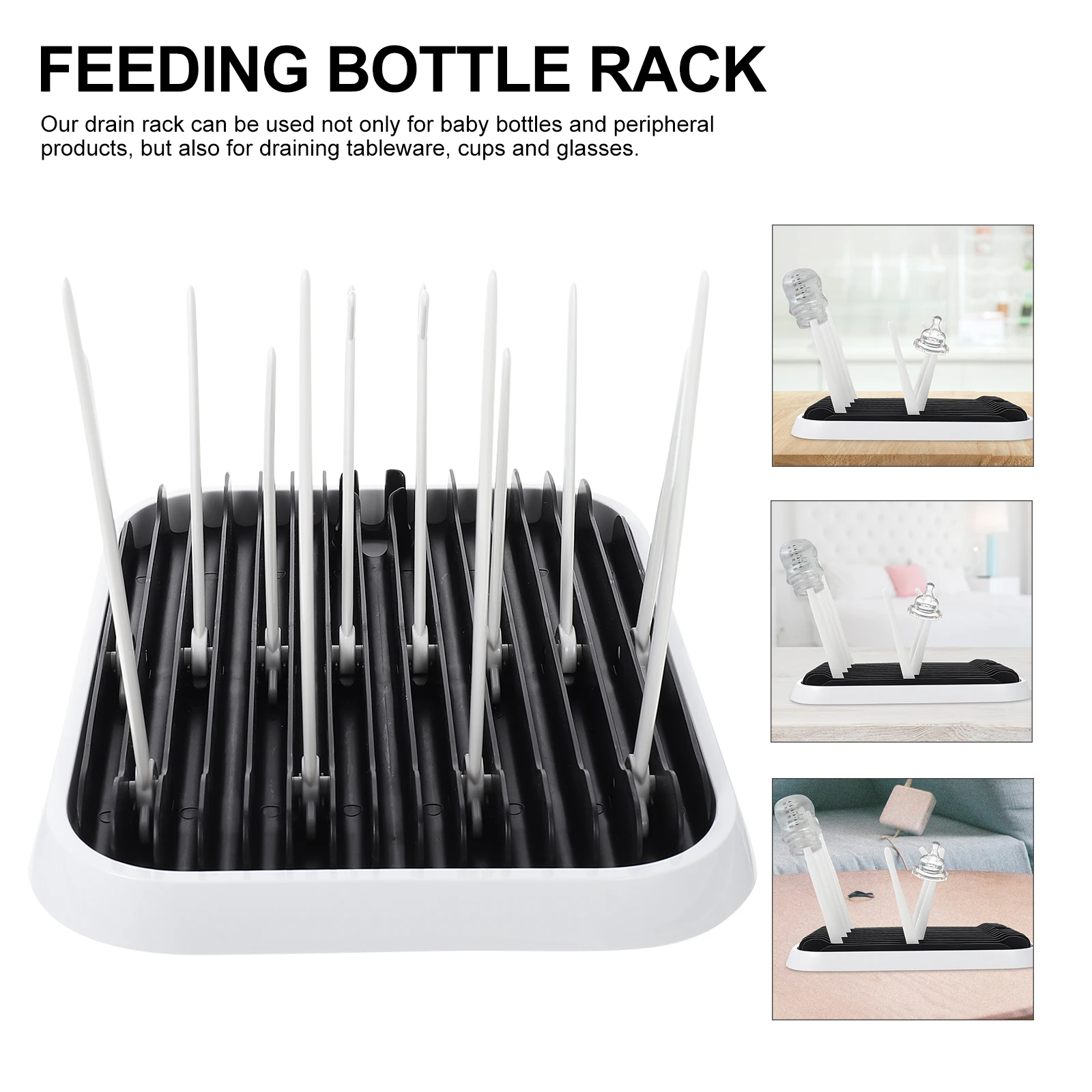 

Foldable Baby Bottle Drying Rack Drain Stand for Cups Mugs Tableware Lid Holder PP Compatible Breathable Travel Portable Feeding