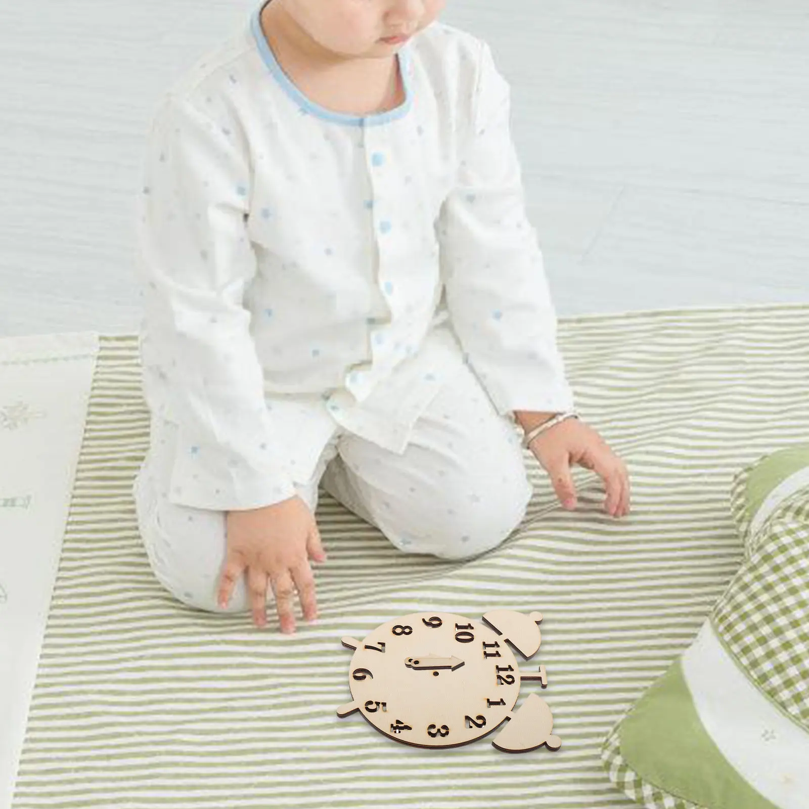 DIY Wooden Clock Building Kit Handmade Educational Clock Parts for Busy Board Replacement Painting Decorating Fine Motor Skills