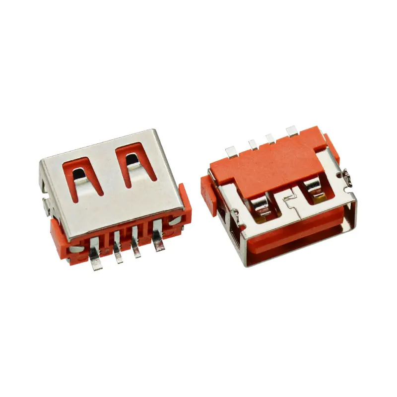 1000Pcs High Current USB 2.0 Type a Female Charging Connector 4 Pin DIP + SMT 10.0mm Short Socket