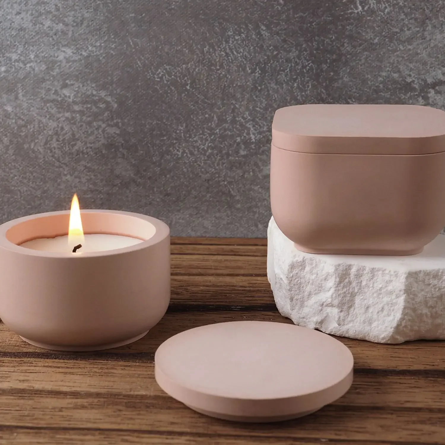 Circular And Square Cup Silicone Mold DIY Crystal Epoxy Resin Cement Tank Mold Creative Gypsum Candle Cup Decoration Mirror Mold