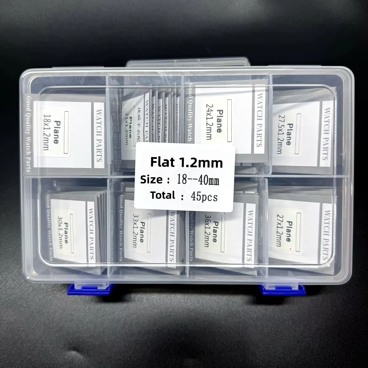 45/90pcs/lot Flat 1.0/1.2mm Thick Mineral Crystal Plane Diameter 18~40mm Transparent Smooth Round Watch Parts