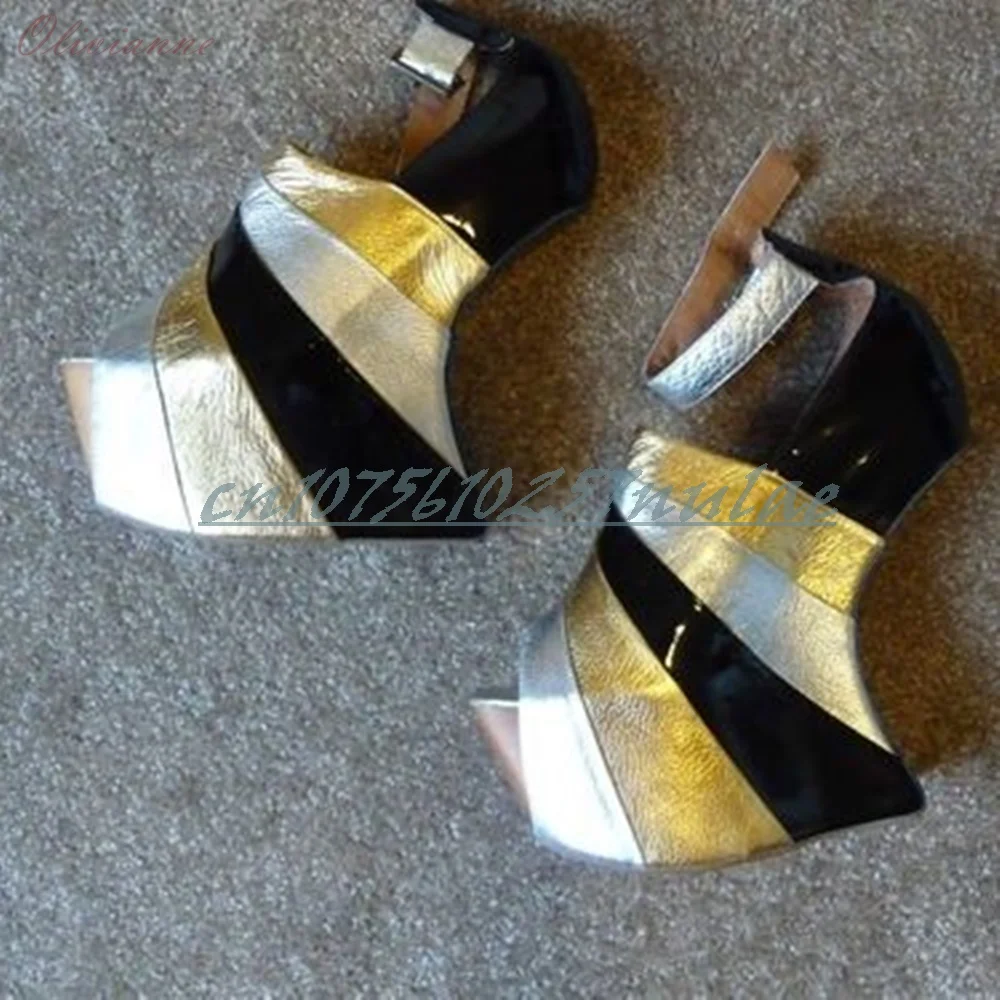 

Mutilcolor Platform Peep Toe Sandals Strange Style High Heel Ankle Buckle Fashion Women Shoes 2025 Summer Zapatos Para Mujere