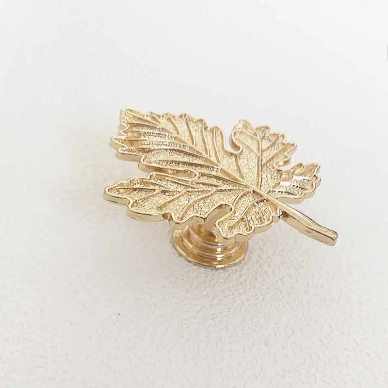 

Ручки для шкафа «Кленовый лист» с золотым покрытием, одинарные, для домашнего декора