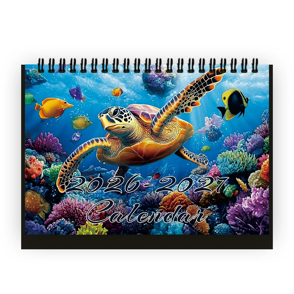 1 قطعة 2026-2027 تقويم موضوع المحيط ، مخطط شهري لمدة 24 شهرًا ، تقويم سطح المكتب ، هدية مثالية لأعياد الميلاد وعيد الميلاد ورأس السنة الجديدة #3