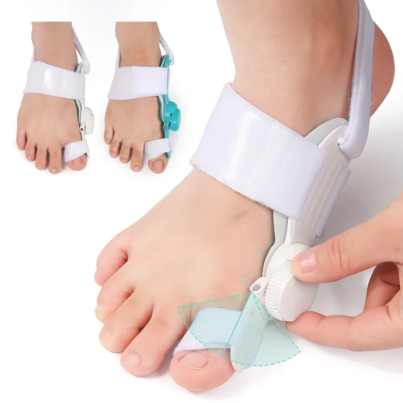 

Thumb valgus orthosis big foot bone protrusion overlapping toe separator day and night with knob adjustable orthosis