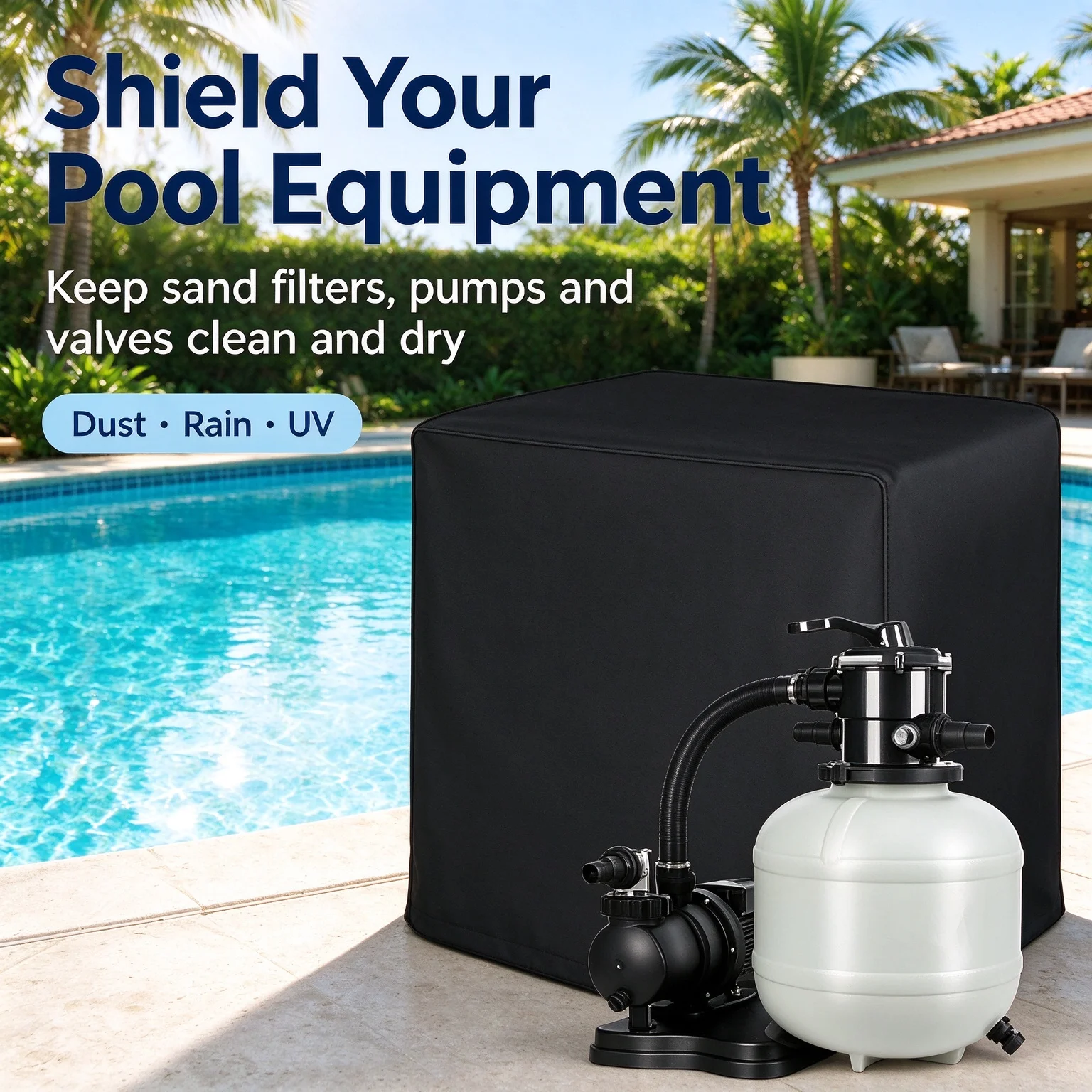Circulating System Swimming Pool Filter Cover, Water Pump Cover, Meat Drying Cover, Cylindrical Filter Pump Cover