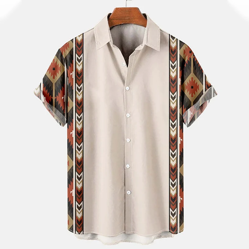 Camicie da spiaggia hawaiane stile etnico stampa 3D Streetwear uomo donna moda Vintage camicia a maniche corte camicetta Harajuku abbigliamento uomo