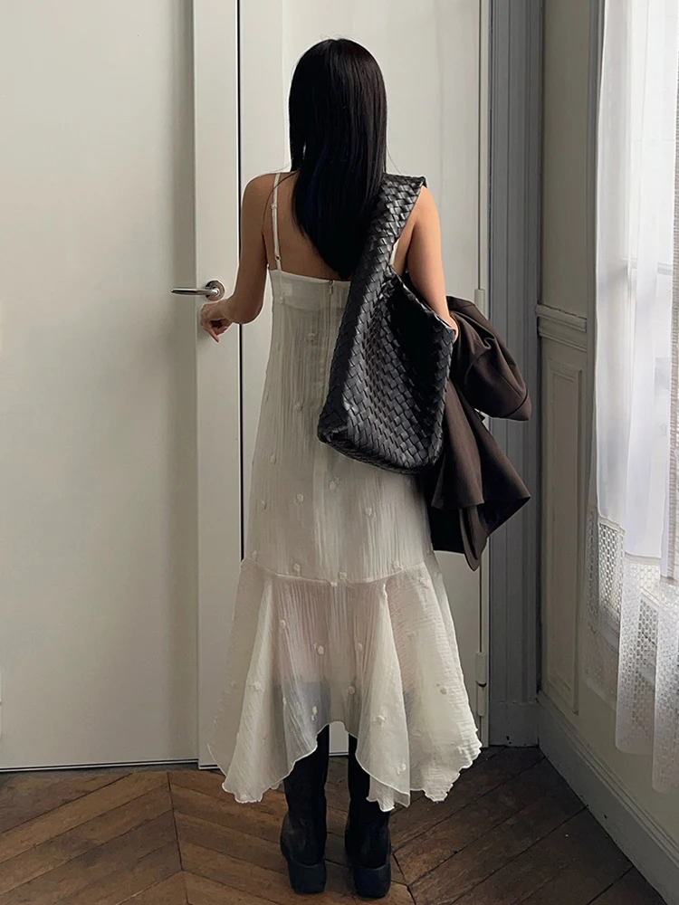 Ins Sle longue sangle v-ne Dr épissage irrégulier crochet droit fleur à lacets longue Dr Ciwalk été tissu doux