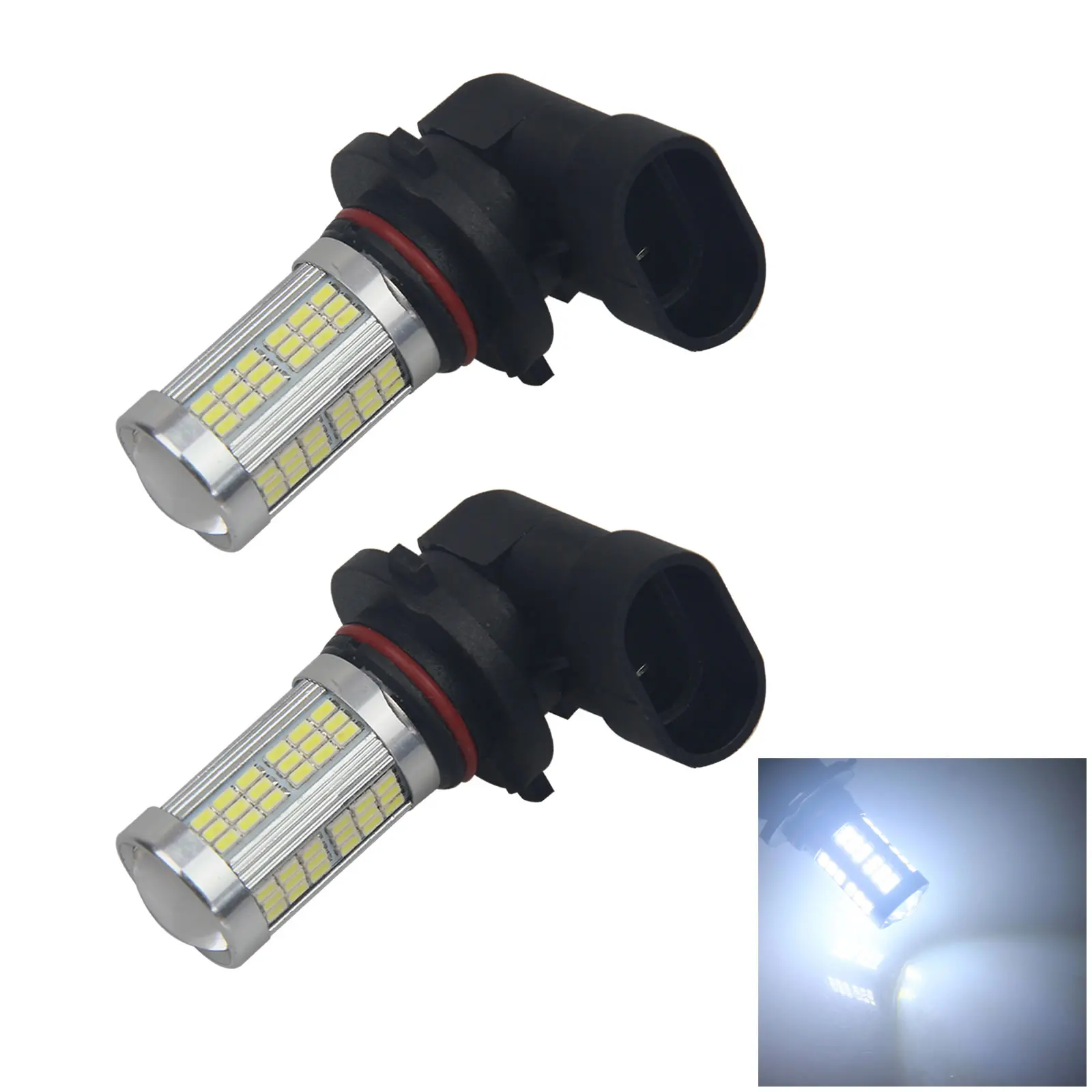 2x White Car 9006 Fog Light Front Blub DC 12V-24V 102 3014 SMD LED P22d Z2905