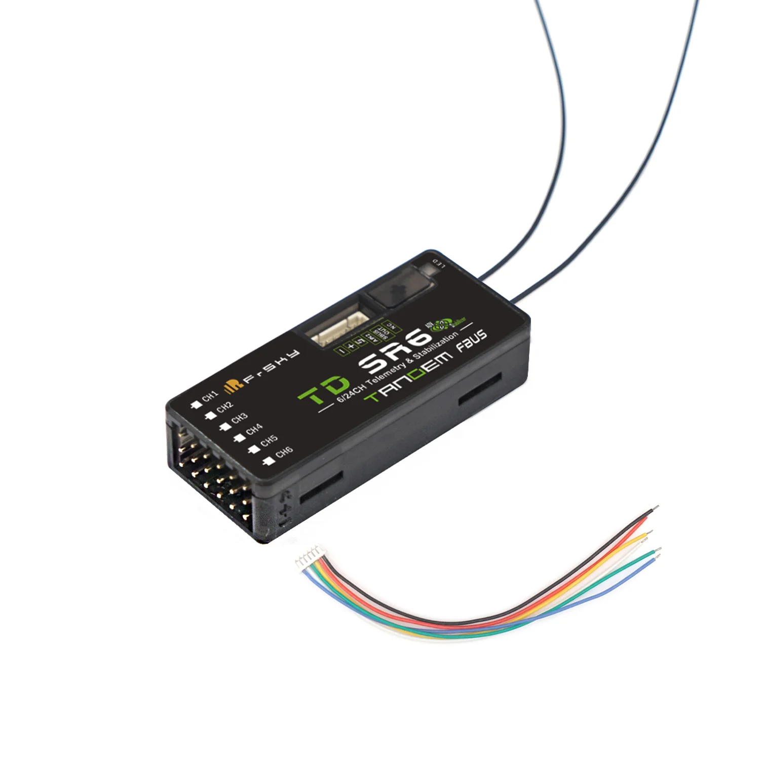 جهاز استقبال FrSky TD SR6 2.4G/900M ثنائي النطاق مع 6 قنوات PWM، تثبيت مدمج ووظيفة الصندوق الأسود لأجهزة القياس عن بعد