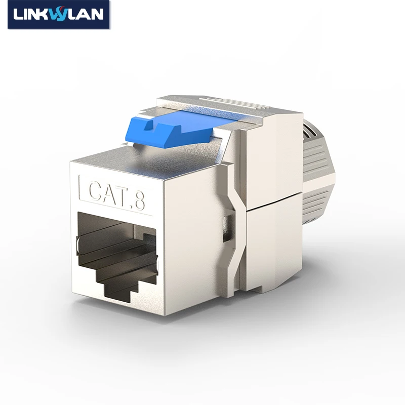 Linkwylan Network RJ45 Cat8 Keystone Jack Module 40G 2000MHz Shielded For Cat 8 Cable Face Plate & Blank Patch Panel