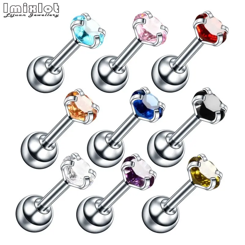 Boucles d'Oreilles Rondes en Clip pour Femme et Fille, en Acier Inoxydable, 4 Broches, Tragus, Cartilage, Piercing, Bijoux, Punk, 2 Pièces