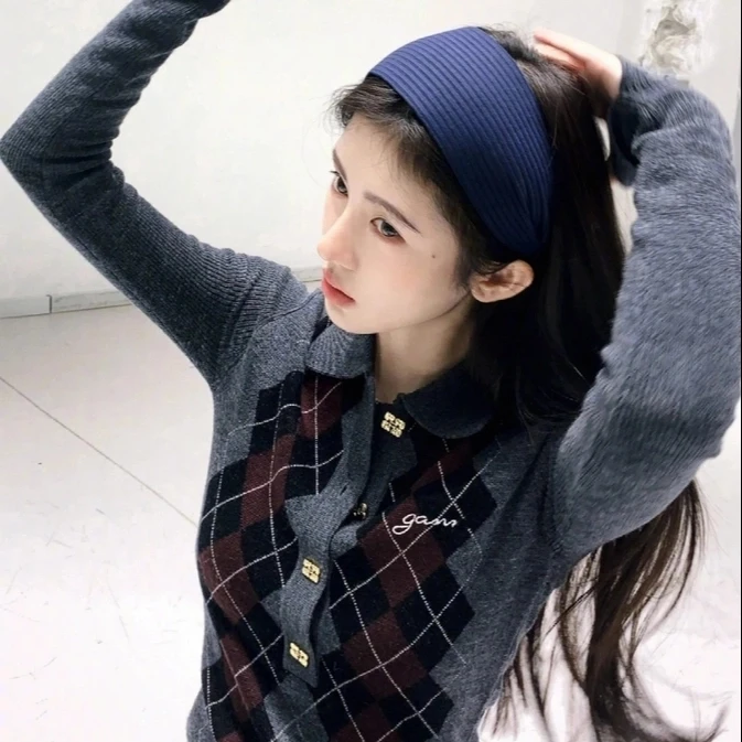 

Ji Jing Knitted Ne Base irt Women's Slim Fit Autumn Winter Faionable id Color Blo Cotton Long Sve Top