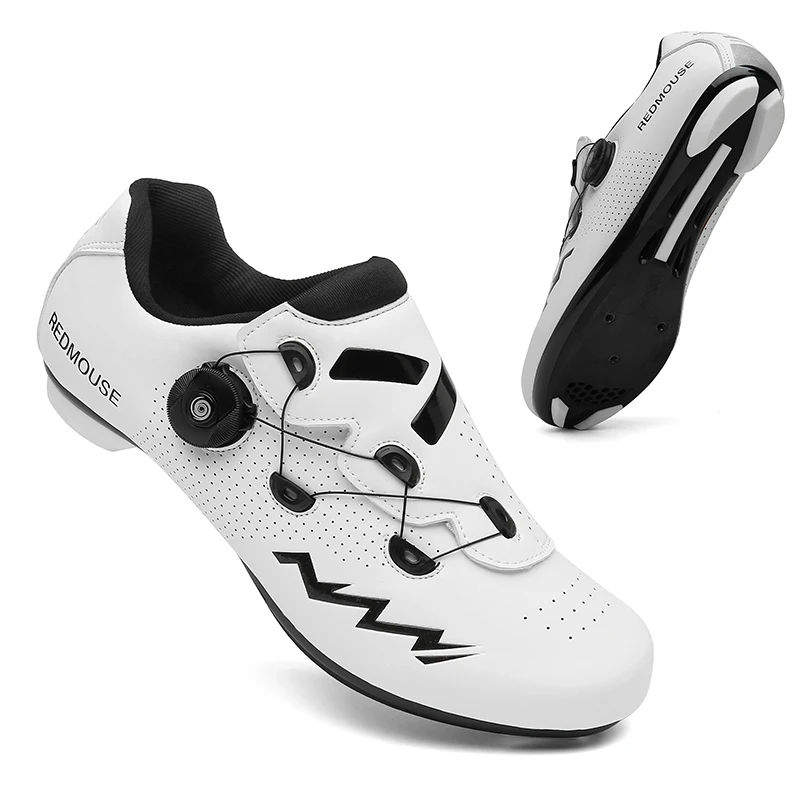 Men Cycling Shoes Women MTB Shoes Off-road Bike Sneakers Triathlon Self-locking Non-slip Bicycle Shoes Flat Buckle Racing Shoes