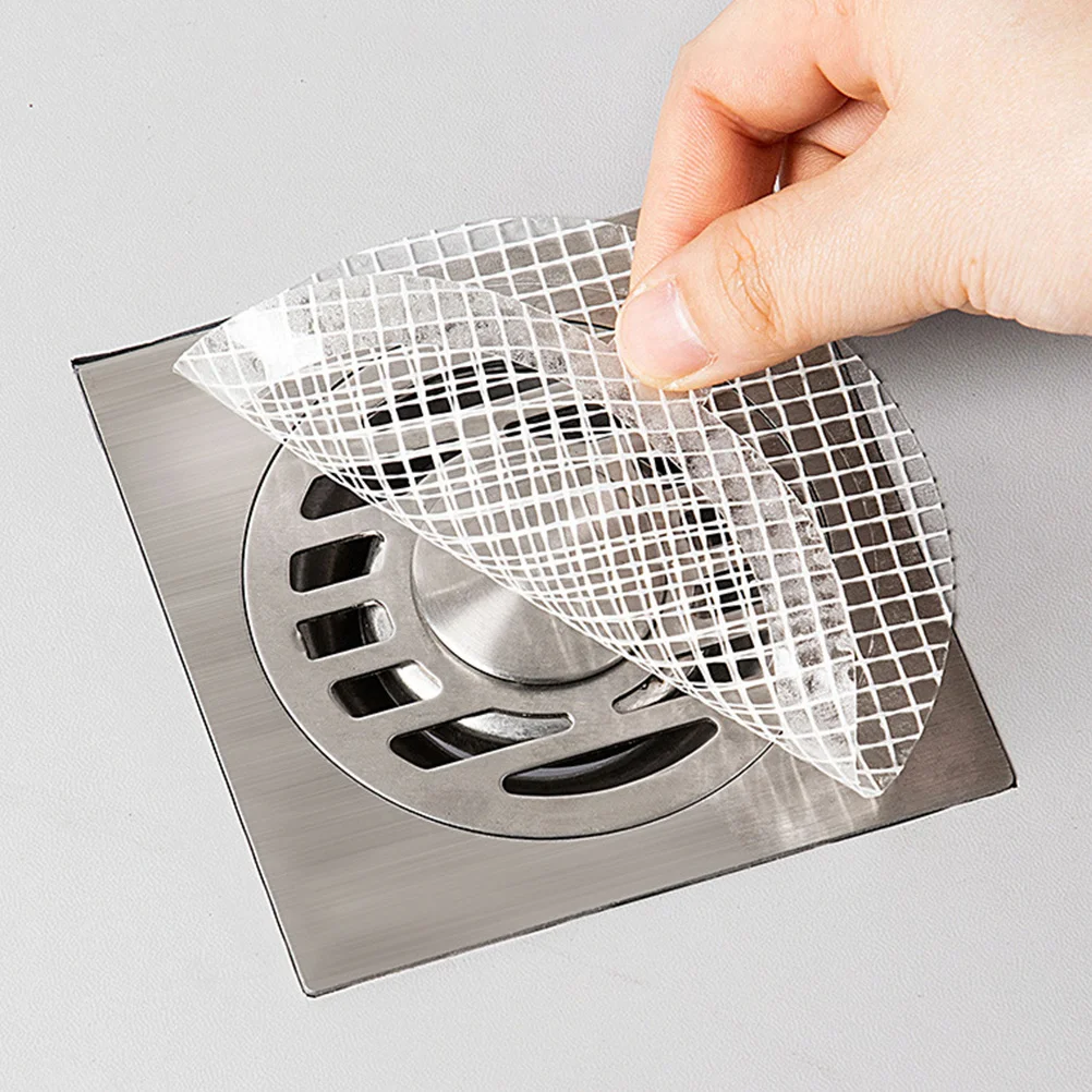 

28Pcs Adhesive Drain Mesh Stickers Hair Stopper for Shower Bathroom Kitchen Sink Strainer Anti Clog Universal Fit