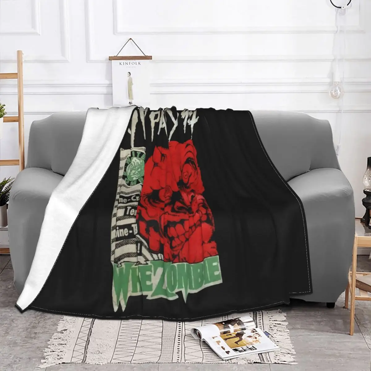 White Zombie Pantera 1994 Vintage Rip Magazine Party L Rare Biohazard Hipster Throw Blanket