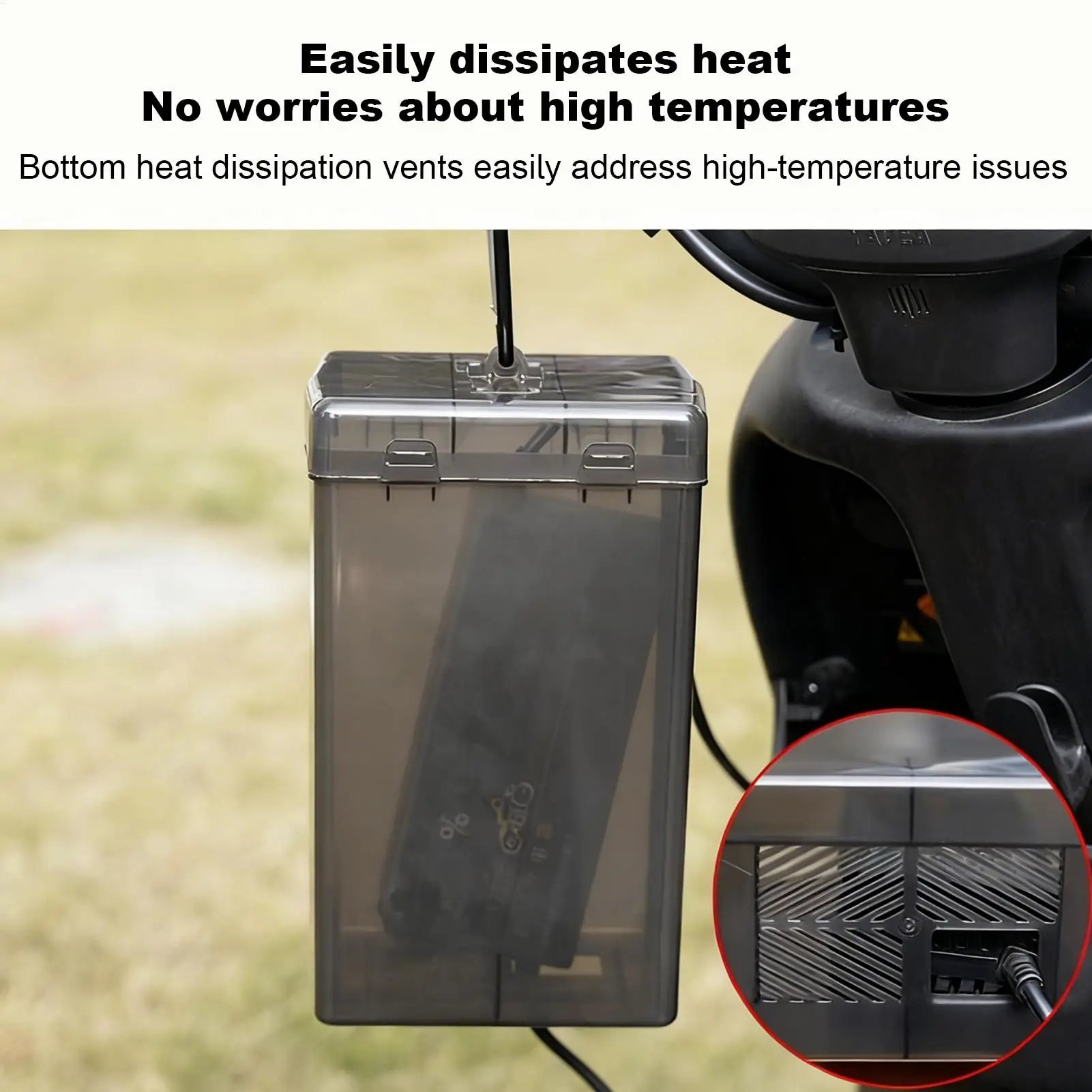 Motorcycle Charger Enclosure Waterproof Protective Cover Motorcycle Charger Outdoor Holder Box For All Weather Storage Parking