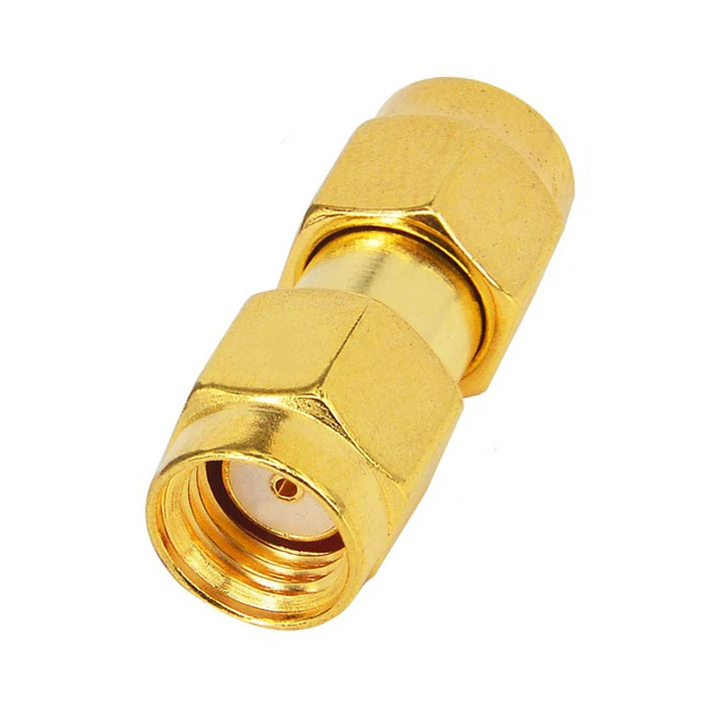 1Pc Rp Sma Mannelijke Plug Naar RP-SMA Mannelijke Stekker Rf Coaxiale Adapter Vergulde Rpsmajj Koperen Converter Connector