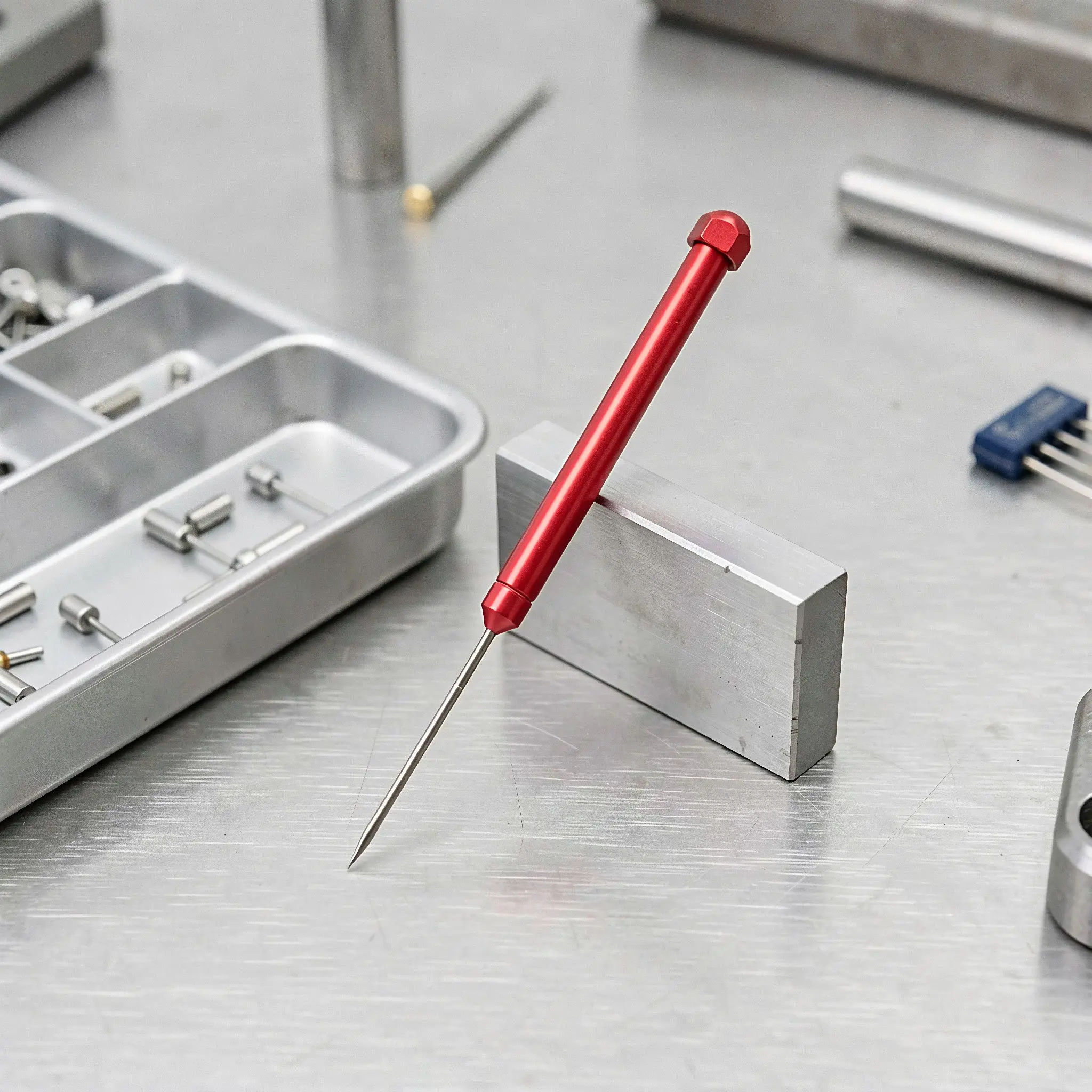 Metal Soldering Pick Red 6.7 Aluminum Alloy Jewelry Welding Pen Precision Awl Tool Fine Tip Metal Scratch Pen Jewelry Repair