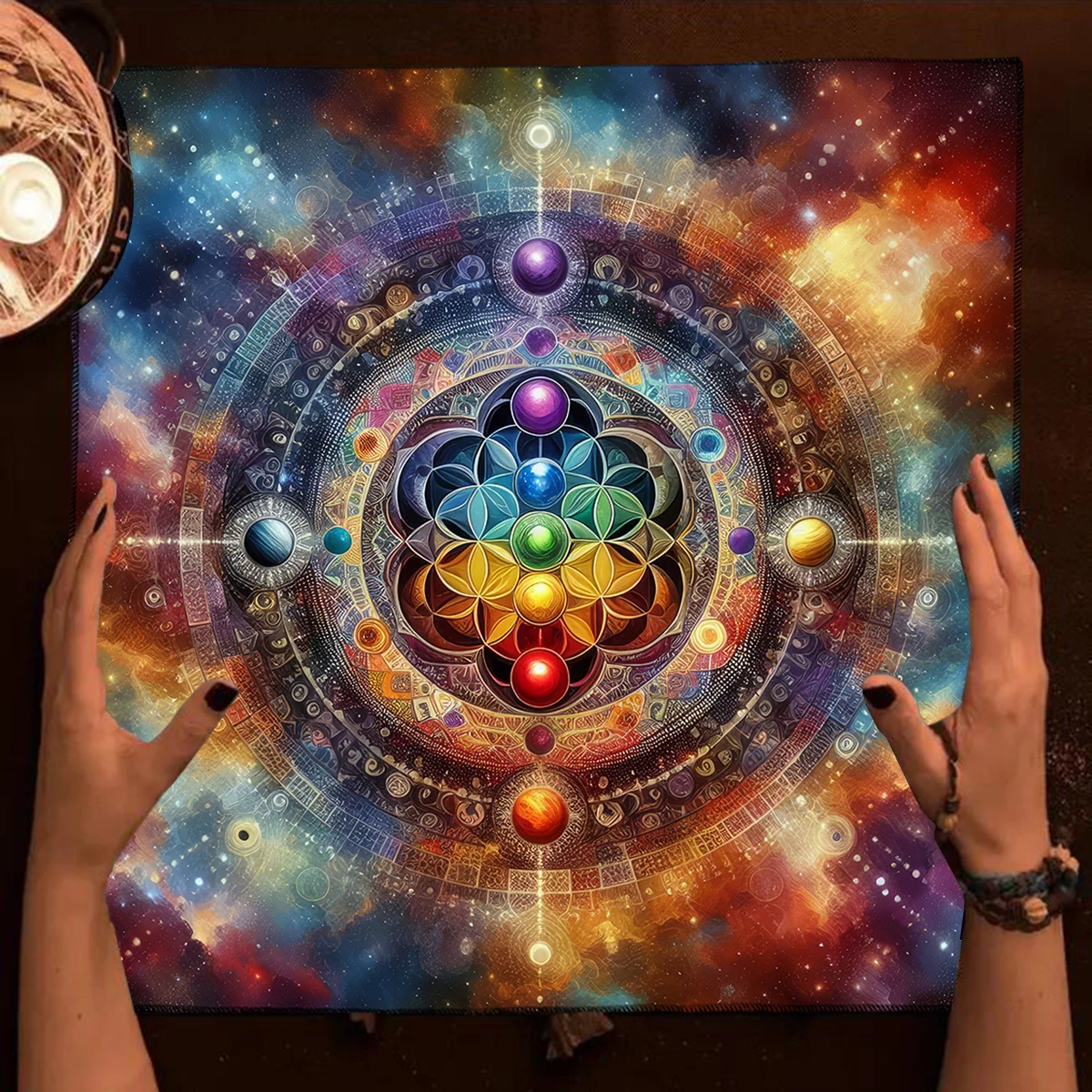 مخدر زهرة الحياة الشاكرات التارو التارو القماش لنشر التارو القراءة القماش العرافة مذبح القماش علم التنجيم ديكور المنزل #6