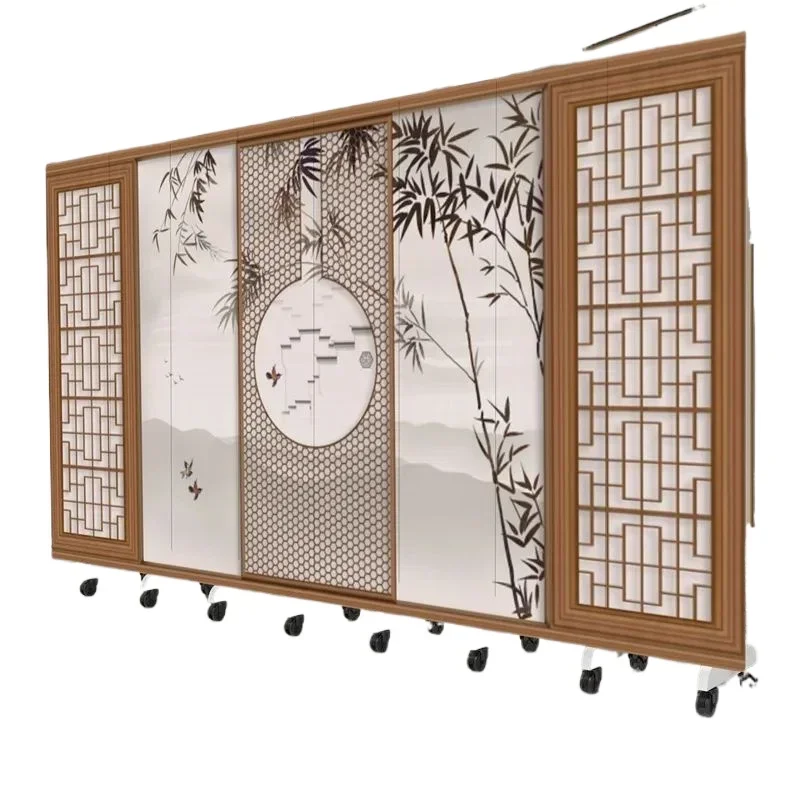 

New Chinese screen partition, living room office hotel entry shelter folding mobile hotel