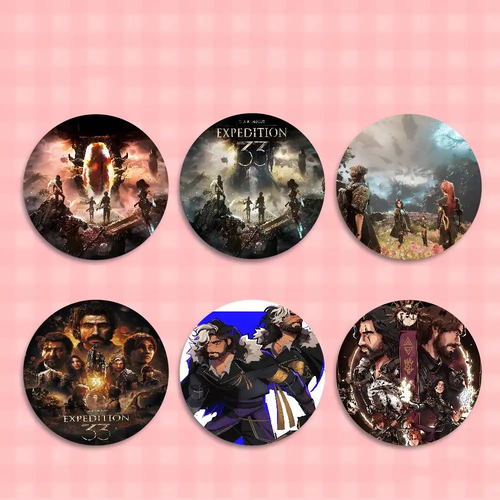 C-Clair O-Obscur E-Expedition 33 شارات الإبداعية صفيح لينة زر دبابيس الحيوان أيقونة بروش التلبيب على ظهره شارة الملحقات #2