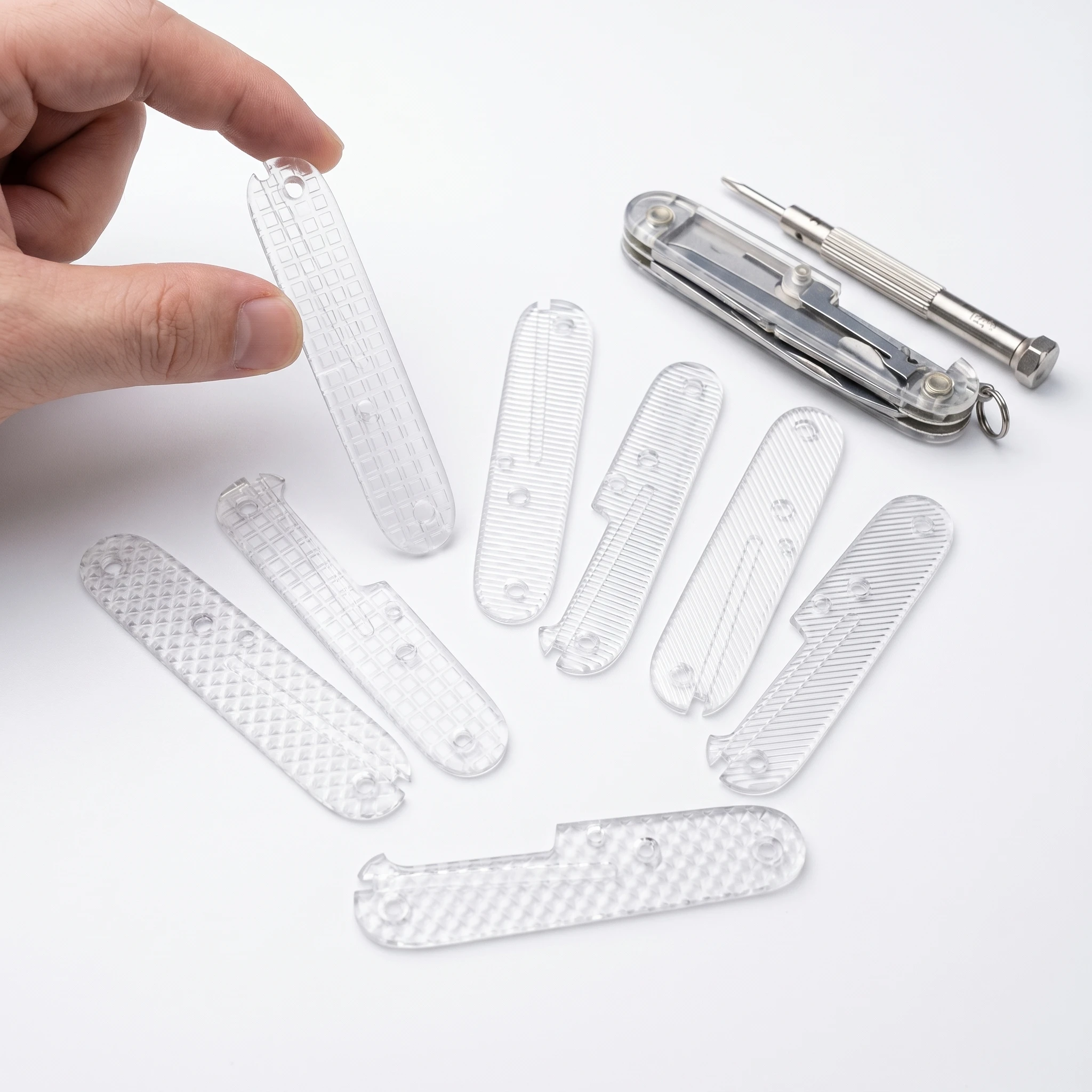 4 Different Types Acrylic Handle Pads with Anti-Slip Texture for DIY Modification Enthusiasts