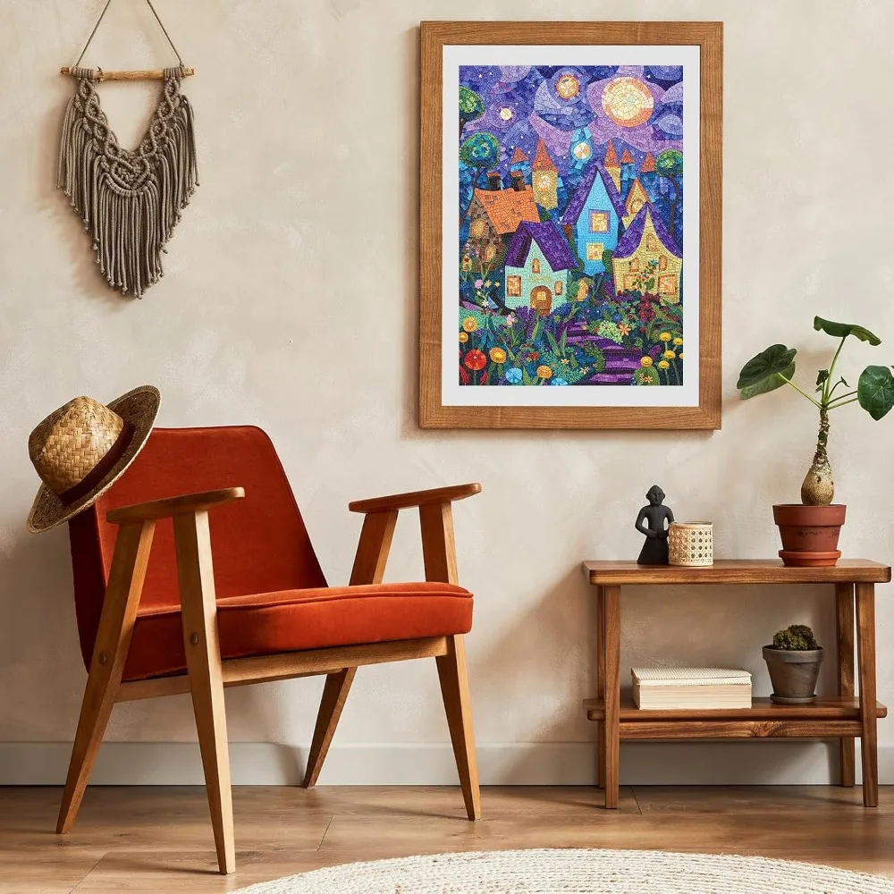 Puzzle pour adultes, vitrail, nuits rurales, 1000/500/300/120 pièces, cadeau d'anniversaire, décor de salle de jeu, jouet de divertissement
