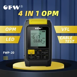 OFW Mini 4 in 1 Multifunction Optical Power Meter Visual Fault Locator Network Cable Test Optic Fiber Tester OPM 1/20mW/30mW VFL