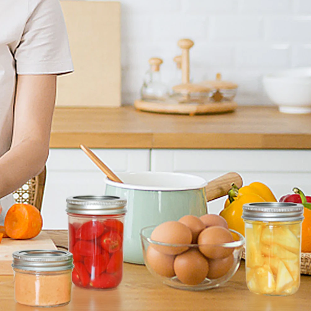 

Mini Plastic Bottle Sugar Scrub Jars Jelly Food Storage Containers Small Glass with Aluminum Lids