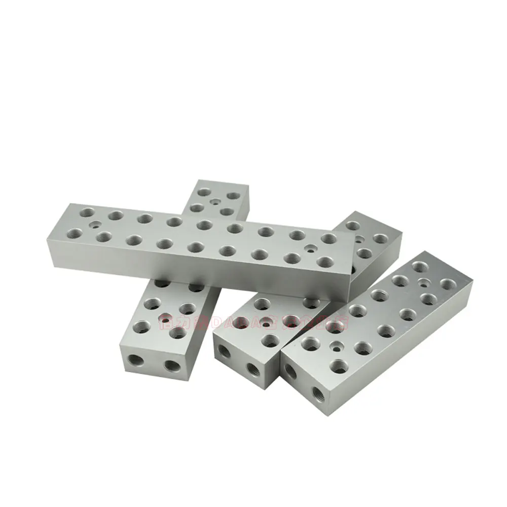 جهاز تقسيم كتلة هوائي مضغوط 1/4 بوصة BSP أنثى 2 صفوف x 2 3 4 5 6 7 8 9 10 طرق 8-24 منافذ من الألومنيوم الصلب #1