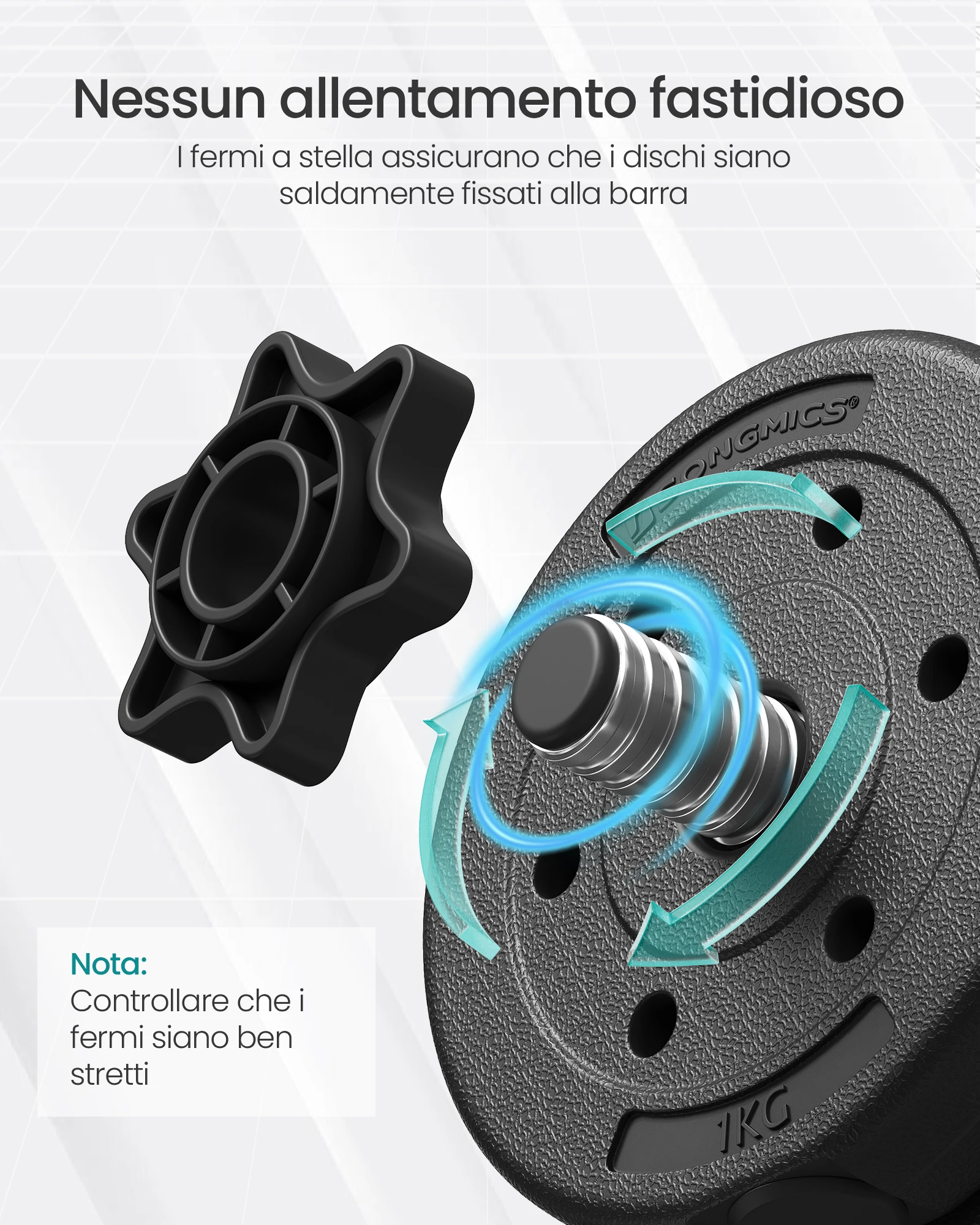 مجموعة دمبل SONGMICS 2 في 1، 2 × 15 كجم دمبل قابل للتعديل مع شريط حديد إضافي، أطباق وزن مطلية بالبلاستيك #3