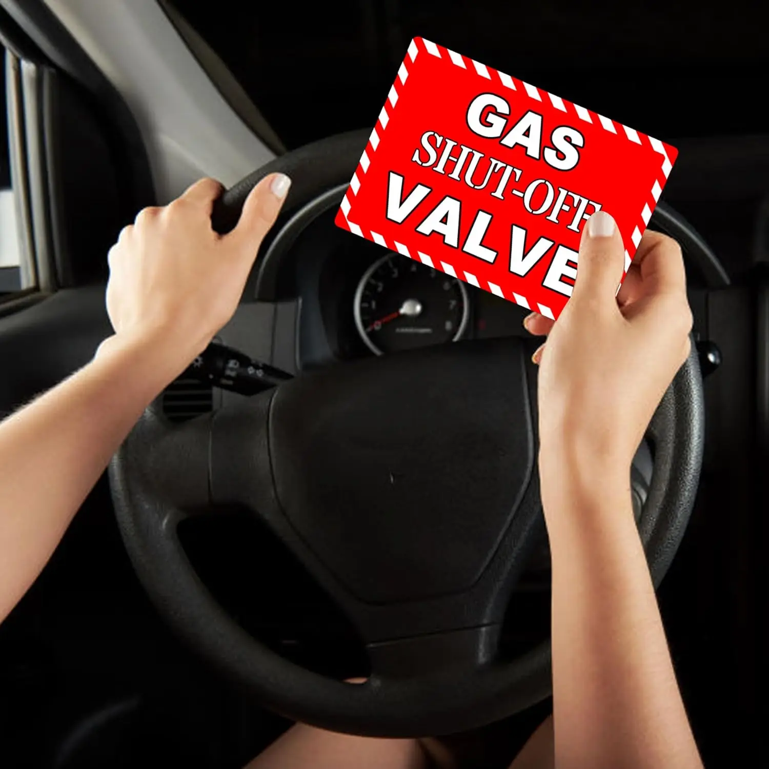 Gas Afsluitklep Sticker Gas Afsluitklep Gevaar Noodlabel Sticker 7X5 Inch 5 Stuks