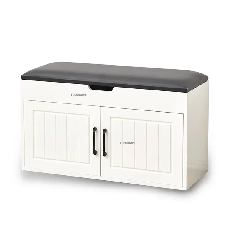Modern Shoe Changing Stool for Living Room Furniture Simple Home Door Solid Wood Shoe CabinetsBedroom Bench Storage Shoe Rack L